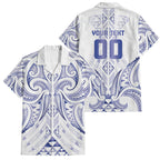Maori Rugby Custom Ngaru Mangopare Family Matching Puletasi and Hawaiian Shirt Kikorangi Niho Taniwha Motif