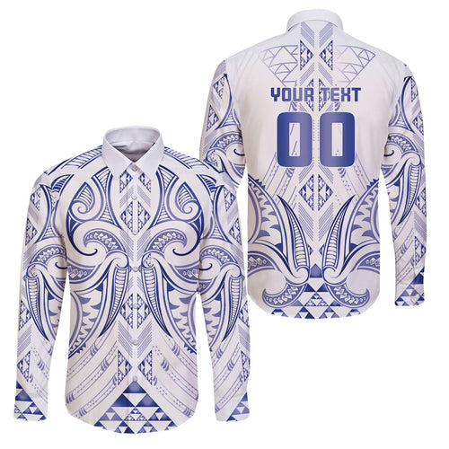 Maori Rugby Custom Ngaru Mangopare Family Matching Puletasi and Hawaiian Shirt Kikorangi Niho Taniwha Motif