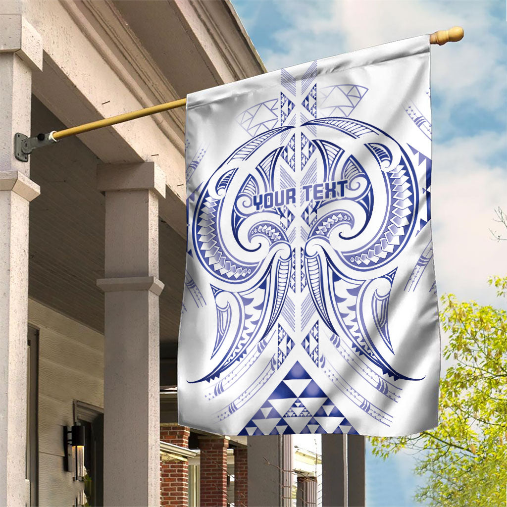 Maori Rugby Custom Ngaru Mangopare Garden Flag Kikorangi Niho Taniwha Motif