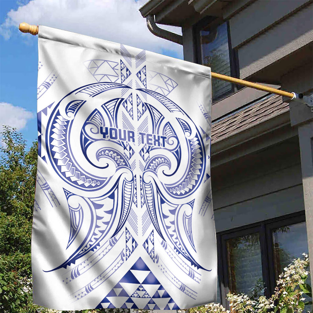 Maori Rugby Custom Ngaru Mangopare Garden Flag Kikorangi Niho Taniwha Motif