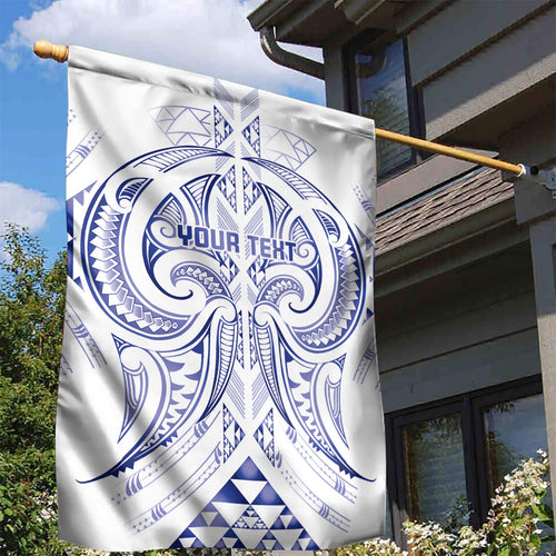 Maori Rugby Custom Ngaru Mangopare Garden Flag Kikorangi Niho Taniwha Motif