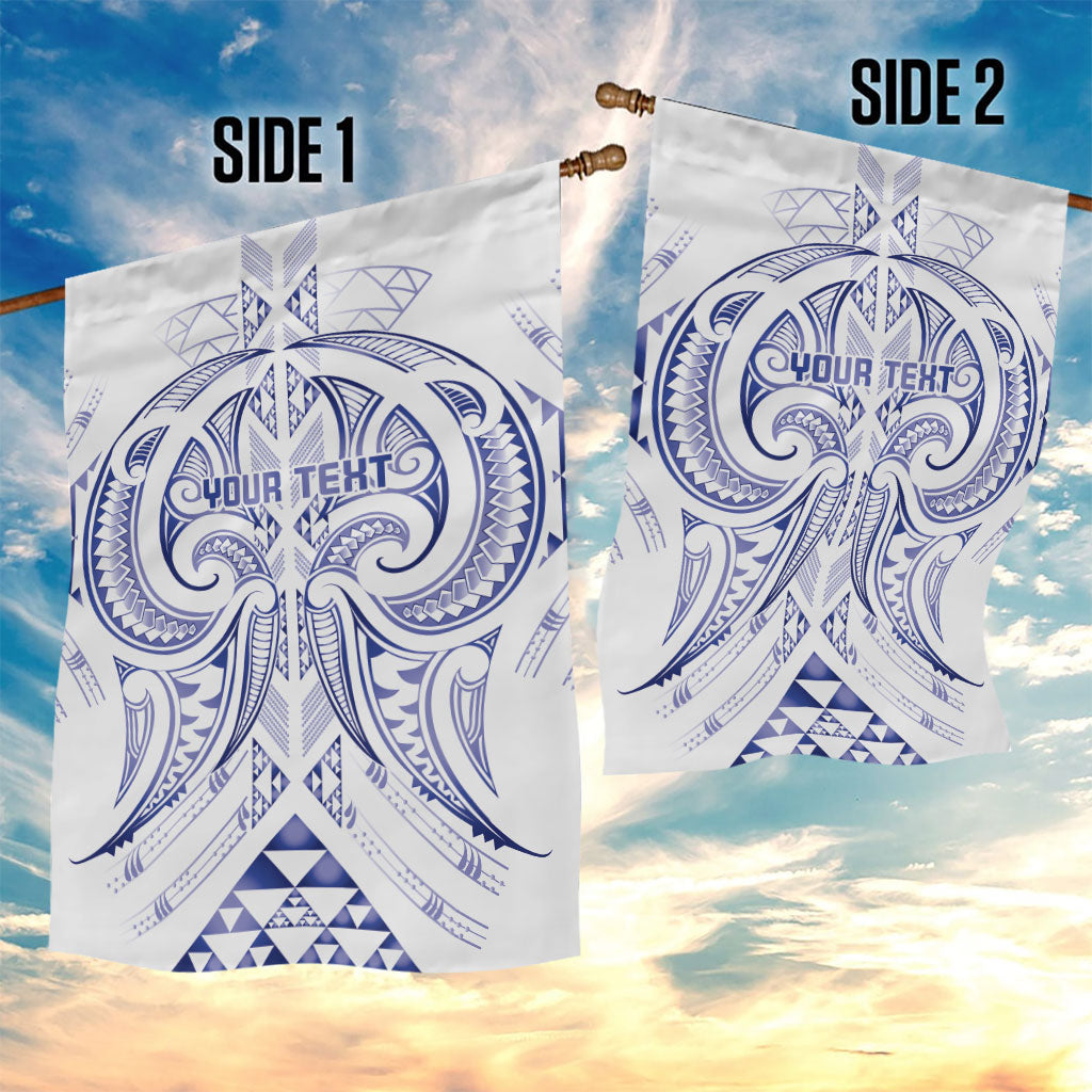 Maori Rugby Custom Ngaru Mangopare Garden Flag Kikorangi Niho Taniwha Motif