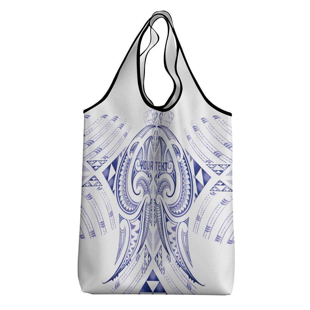 Maori Rugby Custom Ngaru Mangopare Grocery Bag Kikorangi Niho Taniwha Motif