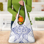 Maori Rugby Custom Ngaru Mangopare Grocery Bag Kikorangi Niho Taniwha Motif