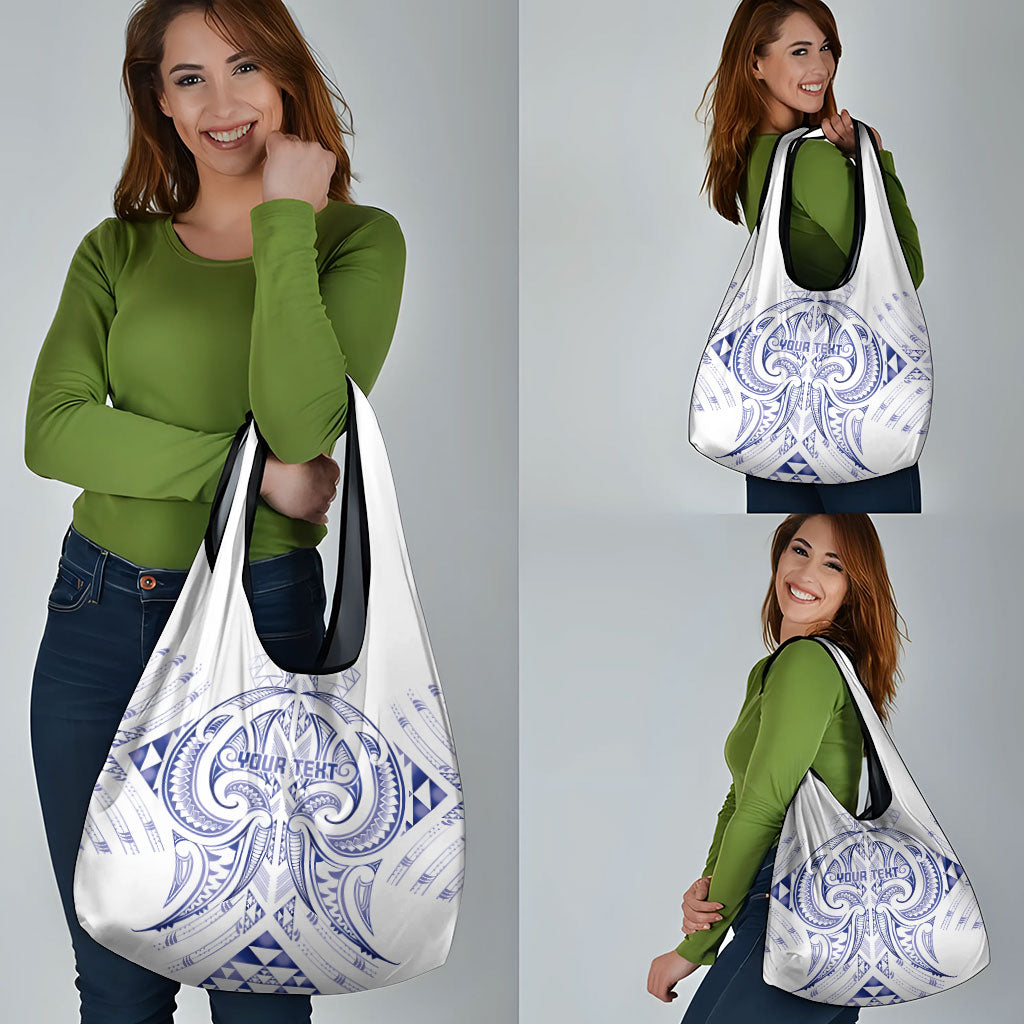 Maori Rugby Custom Ngaru Mangopare Grocery Bag Kikorangi Niho Taniwha Motif