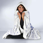 Maori Rugby Custom Ngaru Mangopare Hooded Blanket Kikorangi Niho Taniwha Motif
