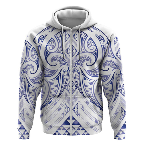 Maori Rugby Custom Ngaru Mangopare Hoodie Kikorangi Niho Taniwha Motif