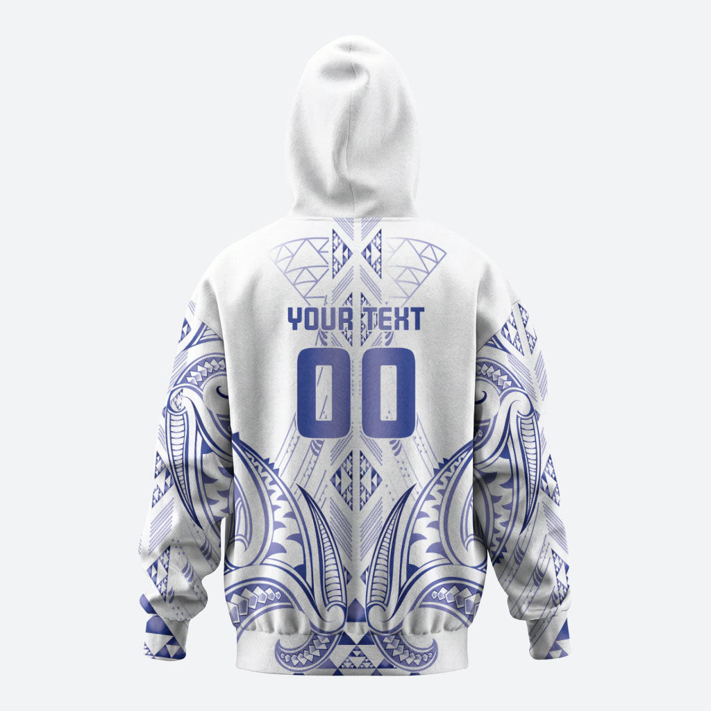 Maori Rugby Custom Ngaru Mangopare Hoodie Kikorangi Niho Taniwha Motif