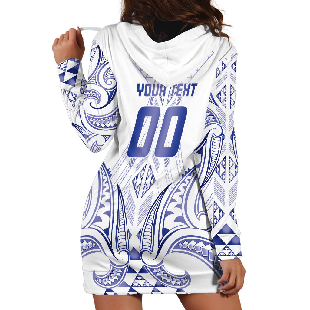 Maori Rugby Custom Ngaru Mangopare Hoodie Dress Kikorangi Niho Taniwha Motif
