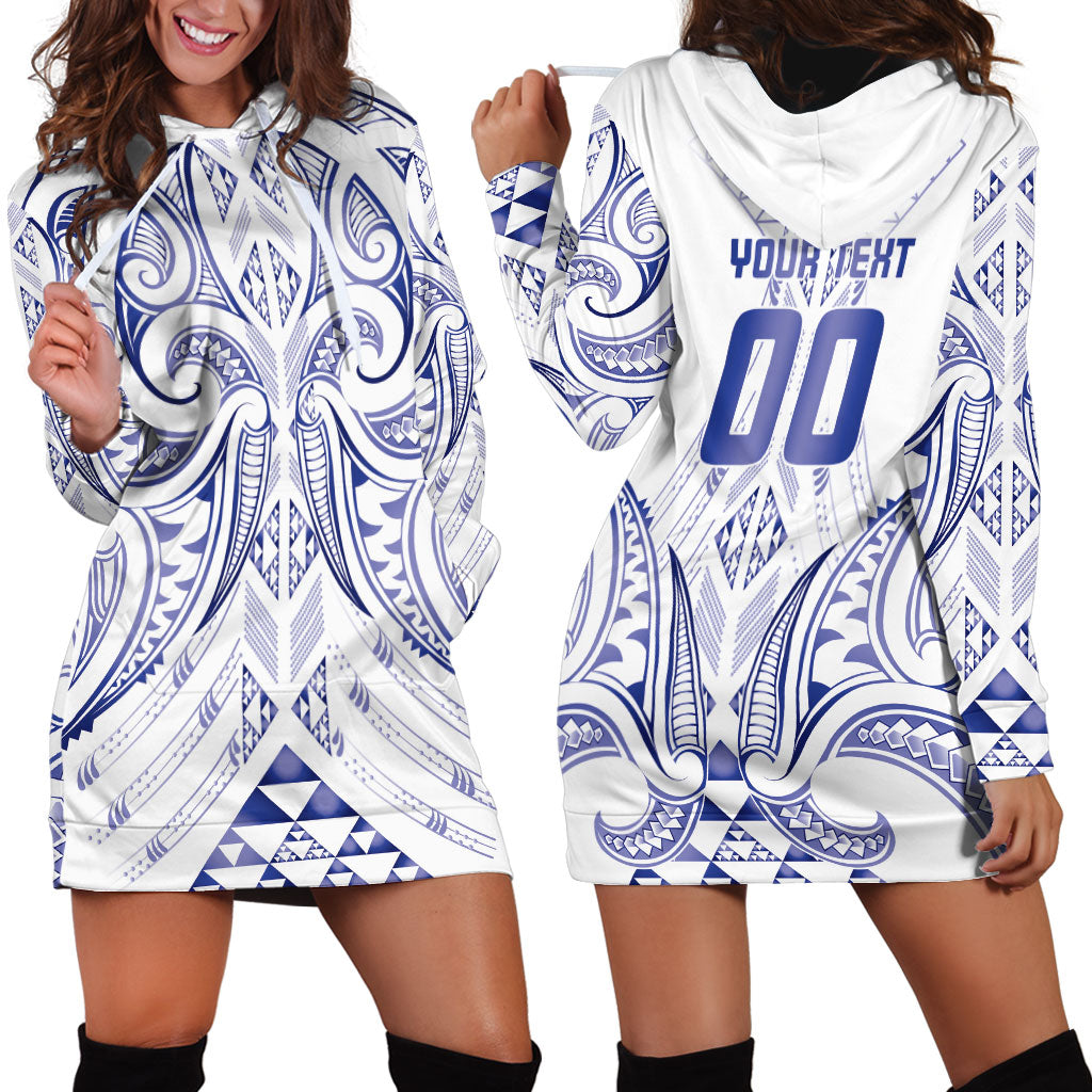 Maori Rugby Custom Ngaru Mangopare Hoodie Dress Kikorangi Niho Taniwha Motif