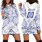 Maori Rugby Custom Ngaru Mangopare Hoodie Dress Kikorangi Niho Taniwha Motif