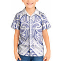 Maori Rugby Custom Ngaru Mangopare Kid Hawaiian Shirt Kikorangi Niho Taniwha Motif