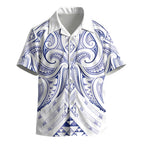 Maori Rugby Custom Ngaru Mangopare Kid Hawaiian Shirt Kikorangi Niho Taniwha Motif