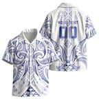 Maori Rugby Custom Ngaru Mangopare Kid Hawaiian Shirt Kikorangi Niho Taniwha Motif