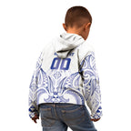 Maori Rugby Custom Ngaru Mangopare Kid Hoodie Kikorangi Niho Taniwha Motif