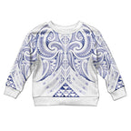 Maori Rugby Custom Ngaru Mangopare Kid Ugly Christmas Sweater Kikorangi Niho Taniwha Motif