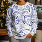 Maori Rugby Custom Ngaru Mangopare Kid Ugly Christmas Sweater Kikorangi Niho Taniwha Motif