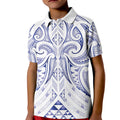Maori Rugby Custom Ngaru Mangopare Kid Polo Shirt Kikorangi Niho Taniwha Motif