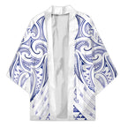 Maori Rugby Custom Ngaru Mangopare Kimono Kikorangi Niho Taniwha Motif