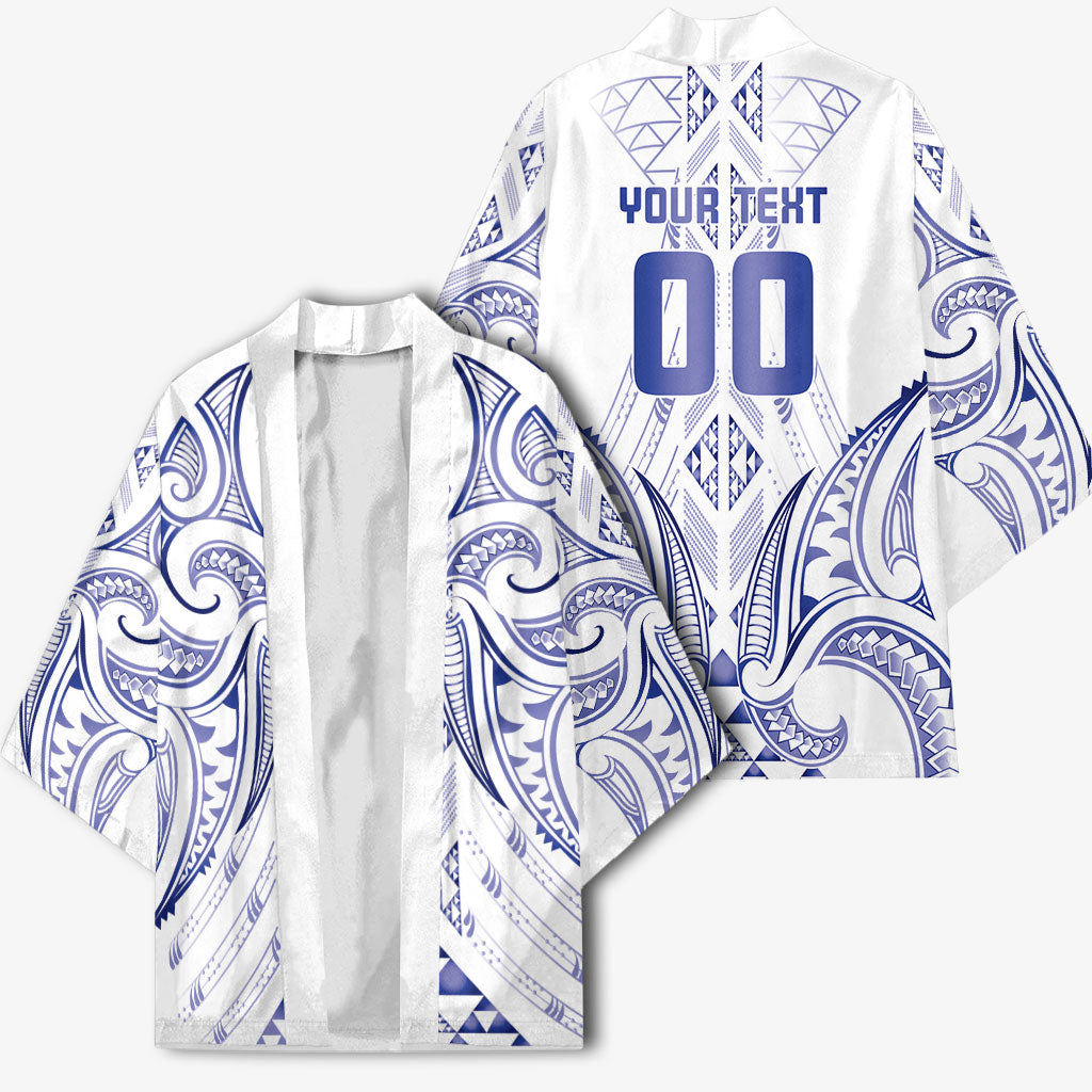 Maori Rugby Custom Ngaru Mangopare Kimono Kikorangi Niho Taniwha Motif