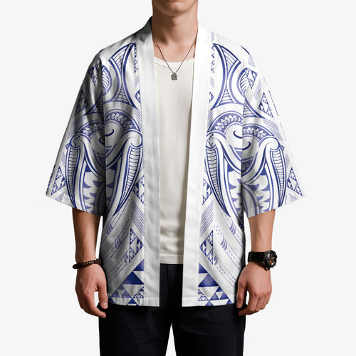 Maori Rugby Custom Ngaru Mangopare Kimono Kikorangi Niho Taniwha Motif