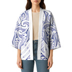 Maori Rugby Custom Ngaru Mangopare Kimono Kikorangi Niho Taniwha Motif