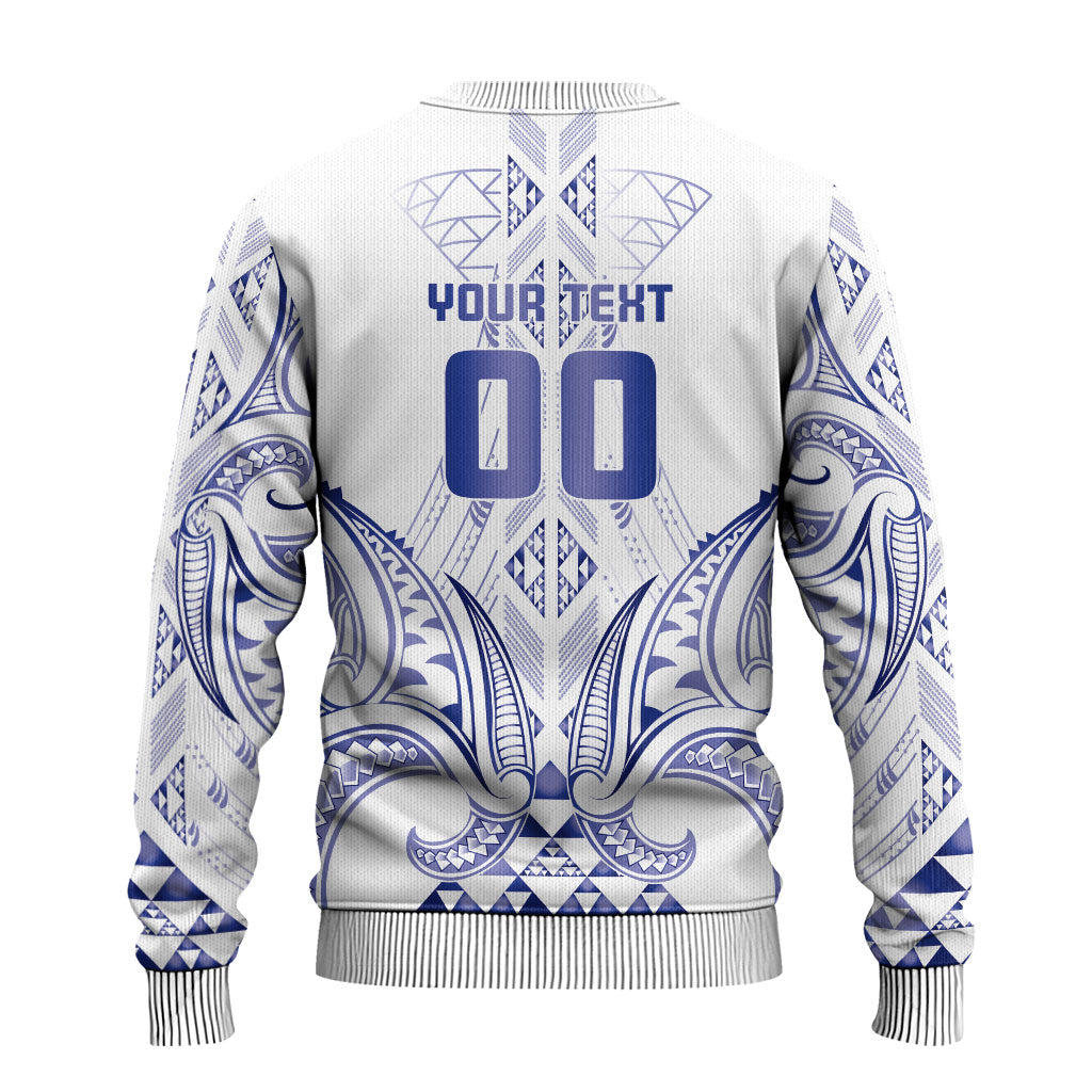 Maori Rugby Custom Ngaru Mangopare Ugly Christmas Sweater Kikorangi Niho Taniwha Motif