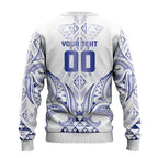 Maori Rugby Custom Ngaru Mangopare Ugly Christmas Sweater Kikorangi Niho Taniwha Motif