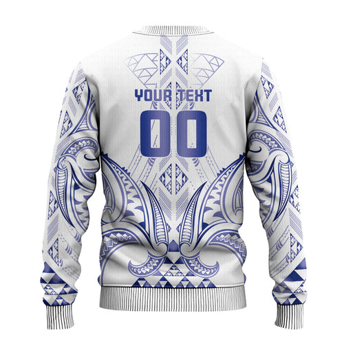 Maori Rugby Custom Ngaru Mangopare Ugly Christmas Sweater Kikorangi Niho Taniwha Motif
