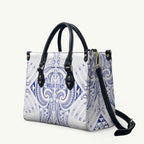 Maori Rugby Custom Ngaru Mangopare Leather Bag Kikorangi Niho Taniwha Motif
