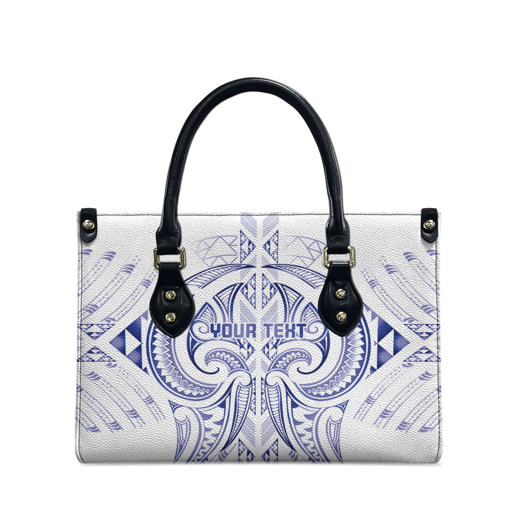 Maori Rugby Custom Ngaru Mangopare Leather Bag Kikorangi Niho Taniwha Motif