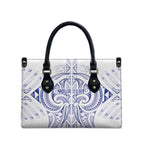 Maori Rugby Custom Ngaru Mangopare Leather Bag Kikorangi Niho Taniwha Motif