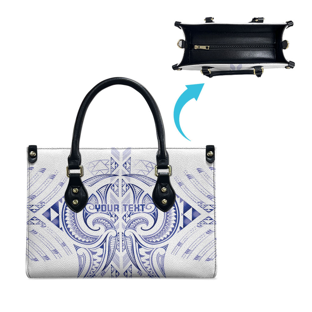 Maori Rugby Custom Ngaru Mangopare Leather Bag Kikorangi Niho Taniwha Motif