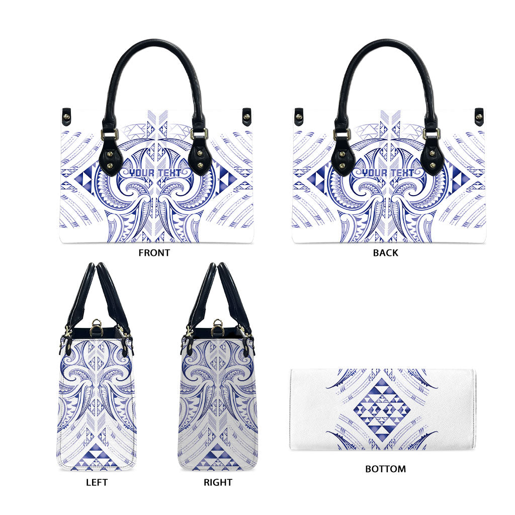Maori Rugby Custom Ngaru Mangopare Leather Bag Kikorangi Niho Taniwha Motif