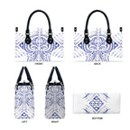 Maori Rugby Custom Ngaru Mangopare Leather Bag Kikorangi Niho Taniwha Motif