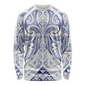 Maori Rugby Custom Ngaru Mangopare Long Sleeve Shirt Kikorangi Niho Taniwha Motif