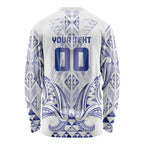 Maori Rugby Custom Ngaru Mangopare Long Sleeve Shirt Kikorangi Niho Taniwha Motif