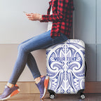 Maori Rugby Custom Ngaru Mangopare Luggage Cover Kikorangi Niho Taniwha Motif