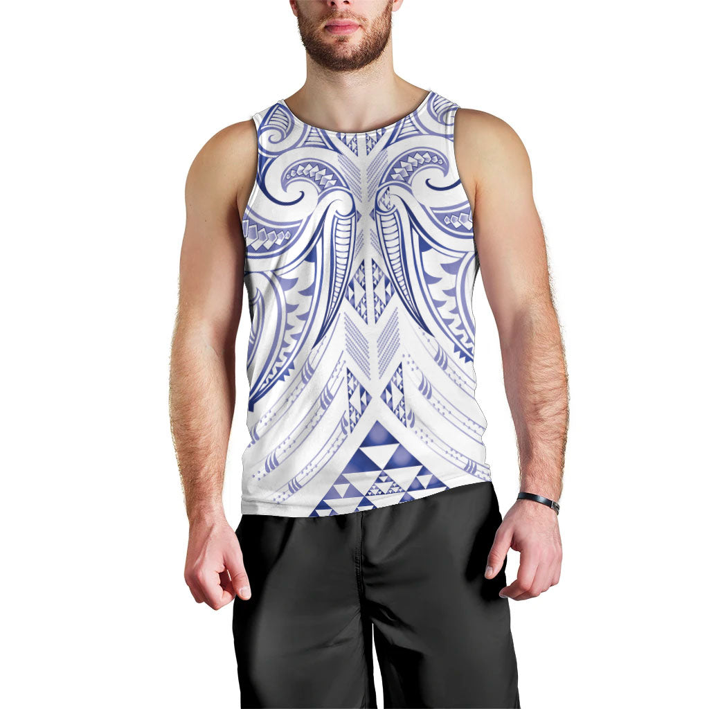 Maori Rugby Custom Ngaru Mangopare Men Tank Top Kikorangi Niho Taniwha Motif