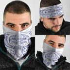 Maori Rugby Custom Ngaru Mangopare Neck Gaiter Kikorangi Niho Taniwha Motif
