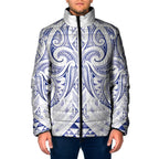 Maori Rugby Custom Ngaru Mangopare Padded Jacket Kikorangi Niho Taniwha Motif