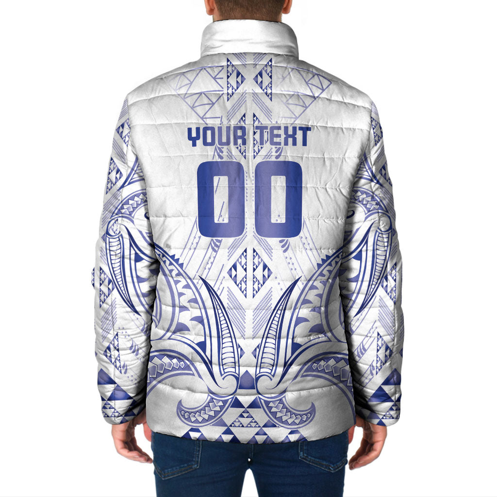 Maori Rugby Custom Ngaru Mangopare Padded Jacket Kikorangi Niho Taniwha Motif