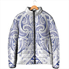 Maori Rugby Custom Ngaru Mangopare Padded Jacket Kikorangi Niho Taniwha Motif