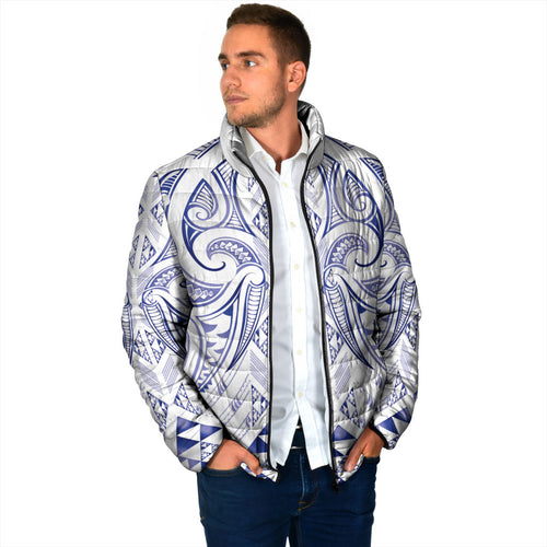 Maori Rugby Custom Ngaru Mangopare Padded Jacket Kikorangi Niho Taniwha Motif