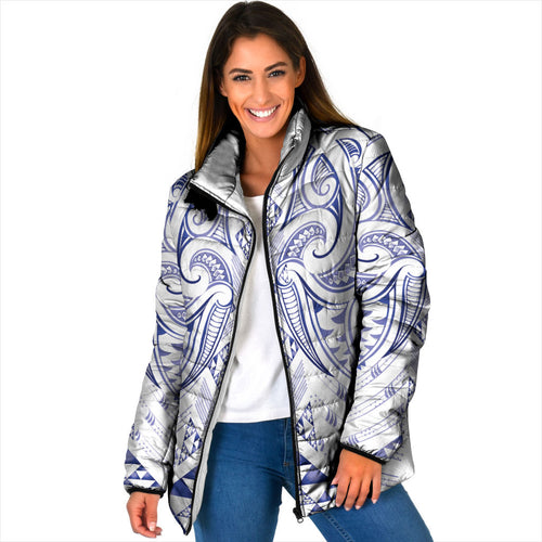 Maori Rugby Custom Ngaru Mangopare Padded Jacket Kikorangi Niho Taniwha Motif