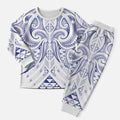 Maori Rugby Custom Ngaru Mangopare Christmas Pajama Set Kikorangi Niho Taniwha Motif