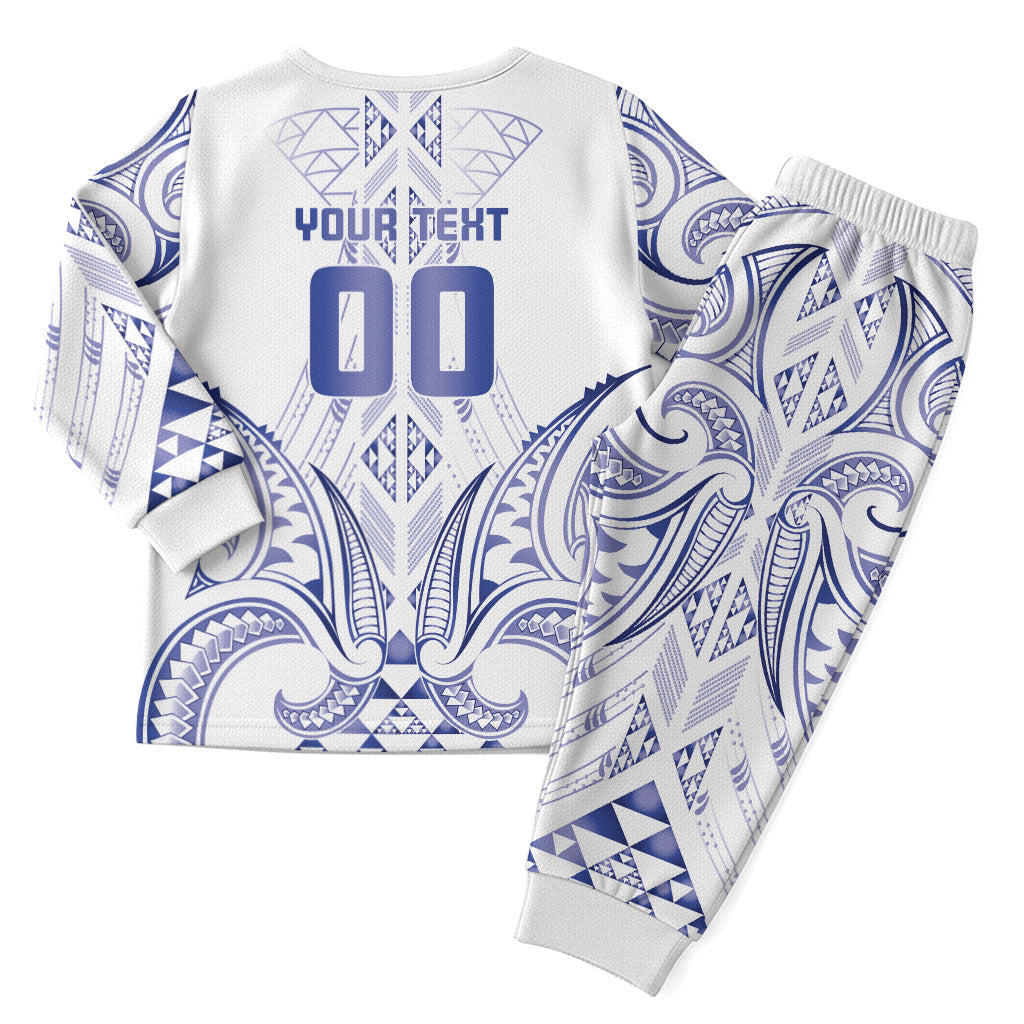Maori Rugby Custom Ngaru Mangopare Christmas Pajama Set Kikorangi Niho Taniwha Motif