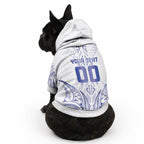 Maori Rugby Custom Ngaru Mangopare Pet Hoodie Kikorangi Niho Taniwha Motif