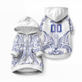 Maori Rugby Custom Ngaru Mangopare Pet Hoodie Kikorangi Niho Taniwha Motif