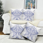 Maori Rugby Custom Ngaru Mangopare Pillow Cover Kikorangi Niho Taniwha Motif